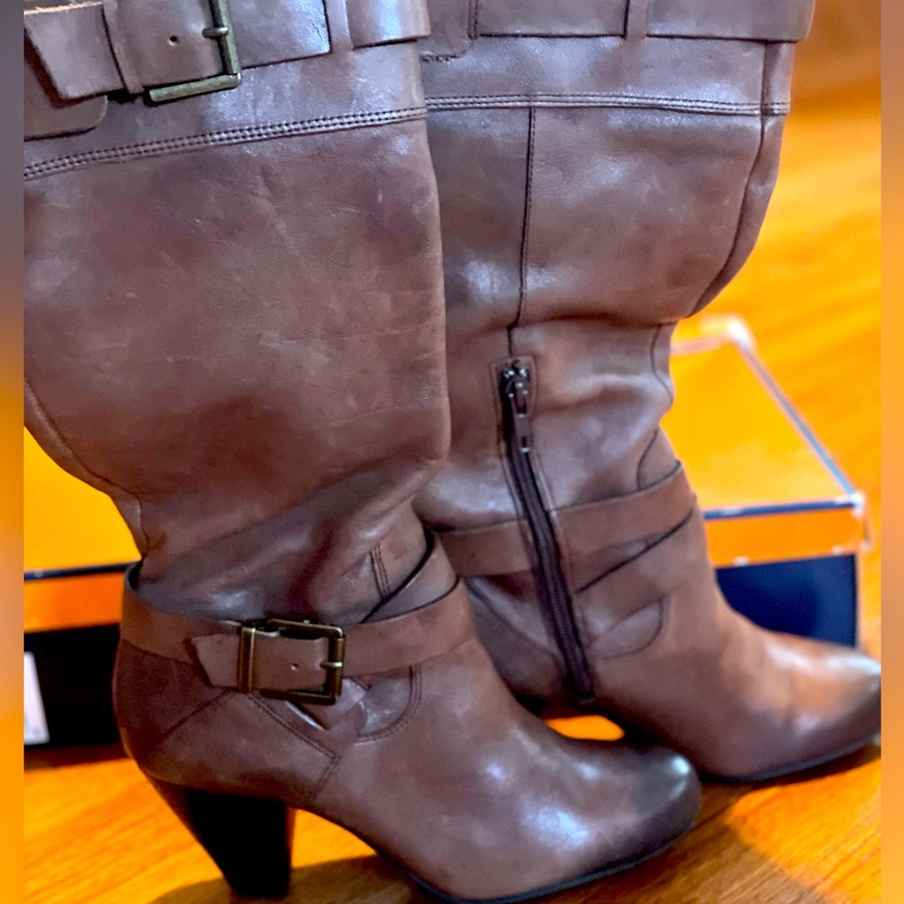 Arturo Chaing Brown Leather Knee High Boots